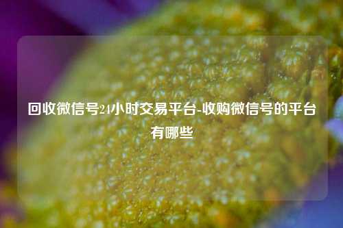 回收微信号24小时交易平台-收购微信号的平台有哪些