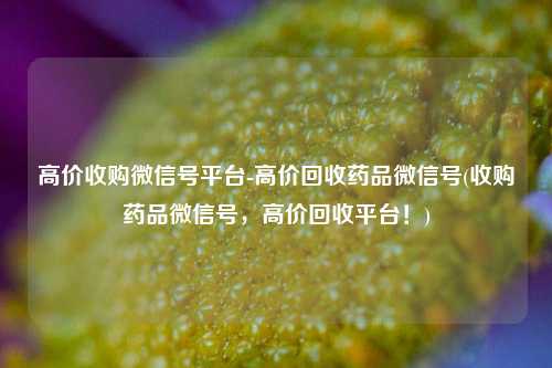高价收购微信号平台-高价回收药品微信号(收购药品微信号，高价回收平台！)
