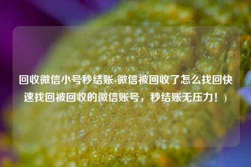 回收微信小号秒结账-微信被回收了怎么找回快速找回被回收的微信账号，秒结账无压力！)