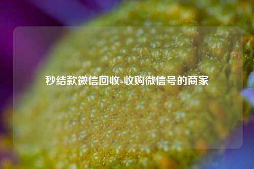 秒结款微信回收-收购微信号的商家